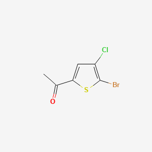 molecular formula C6H4BrClOS B570265 1-(5-溴-4-氯噻吩-2-基)乙酮 CAS No. 123418-66-6