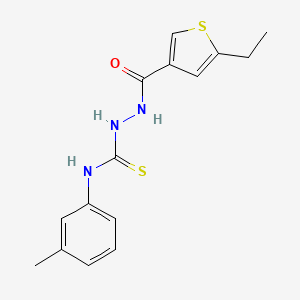 molecular formula C15H17N3OS2 B5702664 2-[(5-ethyl-3-thienyl)carbonyl]-N-(3-methylphenyl)hydrazinecarbothioamide 