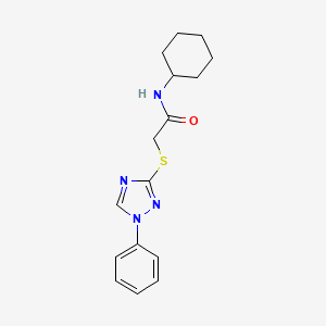 molecular formula C16H20N4OS B5702678 N-cyclohexyl-2-[(1-phenyl-1H-1,2,4-triazol-3-yl)thio]acetamide 