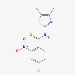 molecular formula C12H10ClN3O3S B5702746 4-chloro-N-(4,5-dimethyl-1,3-thiazol-2-yl)-2-nitrobenzamide 