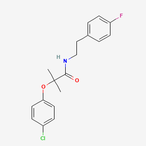 molecular formula C18H19ClFNO2 B5702755 2-(4-chlorophenoxy)-N-[2-(4-fluorophenyl)ethyl]-2-methylpropanamide 