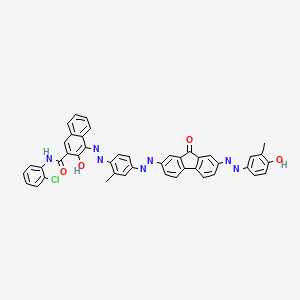 molecular formula C44H30ClN7O4 B570282 2-Naphthalenecarboxamide, N-(2-chlorophenyl)-3-hydroxy-4-((4-((7-((4-hydroxy-3-methylphenyl)azo)-9-oxo-9H-fluoren-2-yl)azo)-2-methylphenyl)azo)- CAS No. 123677-04-3