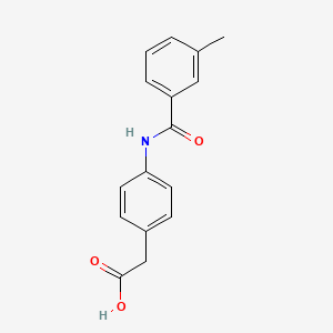 molecular formula C16H15NO3 B5702827 {4-[(3-methylbenzoyl)amino]phenyl}acetic acid 