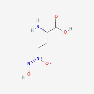 molecular formula C4H9N3O4 B570285 (Z)-[(3S)-3-amino-3-carboxypropyl]-hydroxyimino-oxidoazanium CAS No. 114707-36-7