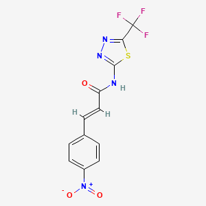 molecular formula C12H7F3N4O3S B5702901 3-(4-nitrophenyl)-N-[5-(trifluoromethyl)-1,3,4-thiadiazol-2-yl]acrylamide 
