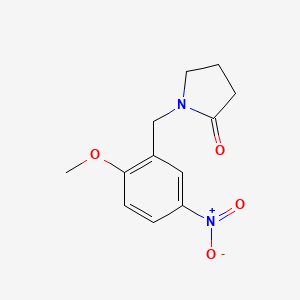 molecular formula C12H14N2O4 B5702917 1-(2-methoxy-5-nitrobenzyl)pyrrolidin-2-one 