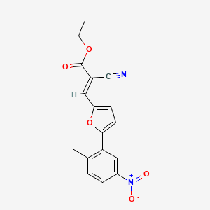 molecular formula C17H14N2O5 B5702934 ethyl 2-cyano-3-[5-(2-methyl-5-nitrophenyl)-2-furyl]acrylate 
