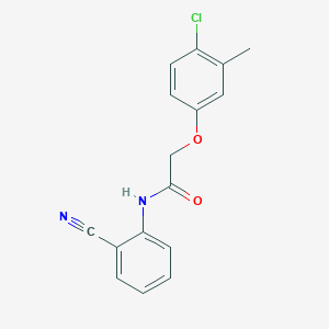 molecular formula C16H13ClN2O2 B5702962 2-(4-chloro-3-methylphenoxy)-N-(2-cyanophenyl)acetamide 