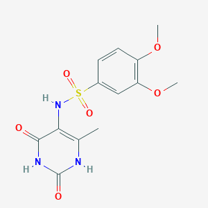 molecular formula C13H15N3O6S B5703001 N-(2,4-dihydroxy-6-methyl-5-pyrimidinyl)-3,4-dimethoxybenzenesulfonamide 