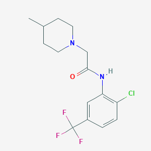 molecular formula C15H18ClF3N2O B5703011 N-[2-chloro-5-(trifluoromethyl)phenyl]-2-(4-methyl-1-piperidinyl)acetamide 