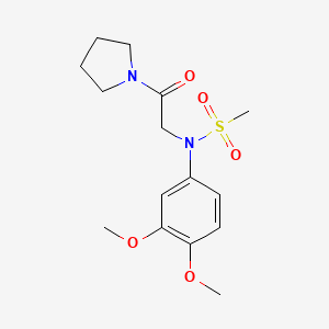 molecular formula C15H22N2O5S B5703016 N-(3,4-dimethoxyphenyl)-N-[2-oxo-2-(1-pyrrolidinyl)ethyl]methanesulfonamide 
