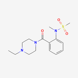 molecular formula C15H23N3O3S B5703023 N-{2-[(4-ethyl-1-piperazinyl)carbonyl]phenyl}-N-methylmethanesulfonamide 
