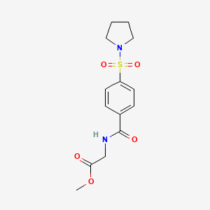 molecular formula C14H18N2O5S B5703045 methyl N-[4-(1-pyrrolidinylsulfonyl)benzoyl]glycinate 