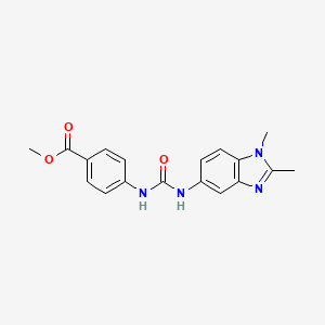 molecular formula C18H18N4O3 B5703049 methyl 4-({[(1,2-dimethyl-1H-benzimidazol-5-yl)amino]carbonyl}amino)benzoate 