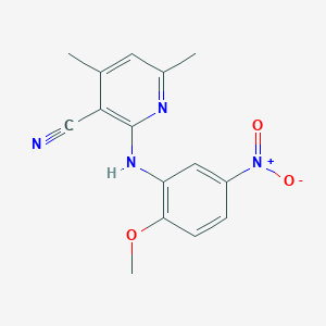 molecular formula C15H14N4O3 B5703063 2-[(2-methoxy-5-nitrophenyl)amino]-4,6-dimethylnicotinonitrile 