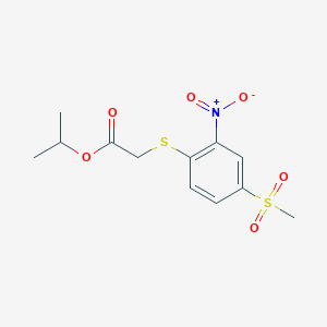 molecular formula C12H15NO6S2 B5703094 isopropyl {[4-(methylsulfonyl)-2-nitrophenyl]thio}acetate 