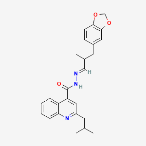 molecular formula C25H27N3O3 B5703140 N'-[3-(1,3-benzodioxol-5-yl)-2-methylpropylidene]-2-isobutyl-4-quinolinecarbohydrazide 