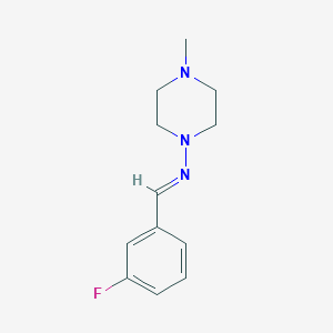 molecular formula C12H16FN3 B5703142 N-(3-fluorobenzylidene)-4-methyl-1-piperazinamine 