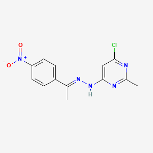 molecular formula C13H12ClN5O2 B5703144 1-(4-nitrophenyl)ethanone (6-chloro-2-methyl-4-pyrimidinyl)hydrazone 