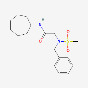 molecular formula C17H26N2O3S B5703155 N~2~-benzyl-N~1~-cycloheptyl-N~2~-(methylsulfonyl)glycinamide 
