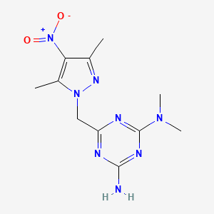 molecular formula C11H16N8O2 B5703172 6-[(3,5-dimethyl-4-nitro-1H-pyrazol-1-yl)methyl]-N,N-dimethyl-1,3,5-triazine-2,4-diamine 