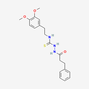 N-[2-(3,4-dimethoxyphenyl)ethyl]-2-(3-phenylpropanoyl)hydrazinecarbothioamide