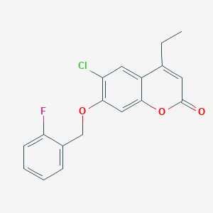 molecular formula C18H14ClFO3 B5703217 6-chloro-4-ethyl-7-[(2-fluorobenzyl)oxy]-2H-chromen-2-one 