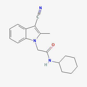 molecular formula C18H21N3O B5703251 2-(3-cyano-2-methyl-1H-indol-1-yl)-N-cyclohexylacetamide 