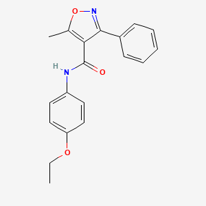 molecular formula C19H18N2O3 B5703283 N-(4-ethoxyphenyl)-5-methyl-3-phenyl-4-isoxazolecarboxamide 