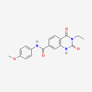 molecular formula C18H17N3O4 B5703293 3-ethyl-N-(4-methoxyphenyl)-2,4-dioxo-1,2,3,4-tetrahydro-7-quinazolinecarboxamide 