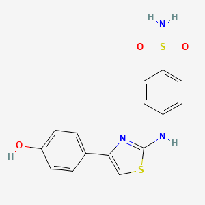 molecular formula C15H13N3O3S2 B5703315 4-{[4-(4-hydroxyphenyl)-1,3-thiazol-2-yl]amino}benzenesulfonamide 