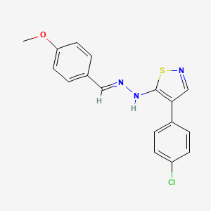 molecular formula C17H14ClN3OS B5703321 4-methoxybenzaldehyde [4-(4-chlorophenyl)-5-isothiazolyl]hydrazone 
