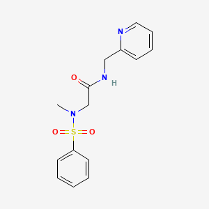molecular formula C15H17N3O3S B5703332 N~2~-methyl-N~2~-(phenylsulfonyl)-N~1~-(2-pyridinylmethyl)glycinamide 
