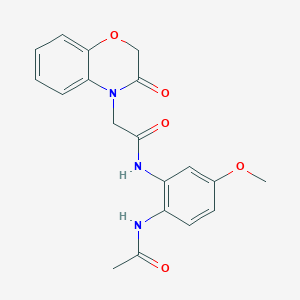molecular formula C19H19N3O5 B5703338 N-[2-(acetylamino)-5-methoxyphenyl]-2-(3-oxo-2,3-dihydro-4H-1,4-benzoxazin-4-yl)acetamide 