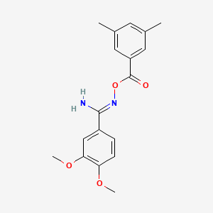 molecular formula C18H20N2O4 B5703348 N'-[(3,5-dimethylbenzoyl)oxy]-3,4-dimethoxybenzenecarboximidamide 