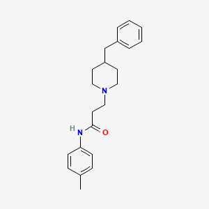molecular formula C22H28N2O B5703355 3-(4-benzyl-1-piperidinyl)-N-(4-methylphenyl)propanamide 