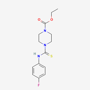 molecular formula C14H18FN3O2S B5703360 ethyl 4-{[(4-fluorophenyl)amino]carbonothioyl}-1-piperazinecarboxylate 
