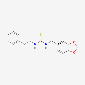 molecular formula C17H18N2O2S B5703406 N-(1,3-benzodioxol-5-ylmethyl)-N'-(2-phenylethyl)thiourea 