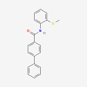 molecular formula C20H17NOS B5703416 N-[2-(methylthio)phenyl]-4-biphenylcarboxamide 