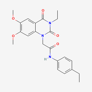 molecular formula C22H25N3O5 B5703437 2-(3-ethyl-6,7-dimethoxy-2,4-dioxo-3,4-dihydro-1(2H)-quinazolinyl)-N-(4-ethylphenyl)acetamide 