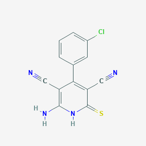 molecular formula C13H7ClN4S B5703470 6-amino-4-(3-chlorophenyl)-2-thioxo-1,2-dihydro-3,5-pyridinedicarbonitrile 