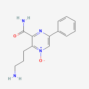 molecular formula C14H16N4O2 B570348 3-Amino-6-phenyl-n-propyl-2-pyrazinecarboxamide 4-oxide CAS No. 113424-67-2