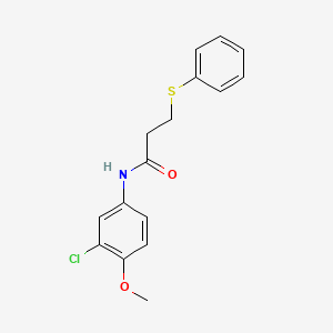molecular formula C16H16ClNO2S B5703515 N-(3-chloro-4-methoxyphenyl)-3-(phenylthio)propanamide 