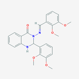 molecular formula C25H25N3O5 B5703536 3-[(2,3-dimethoxybenzylidene)amino]-2-(2,3-dimethoxyphenyl)-2,3-dihydro-4(1H)-quinazolinone 