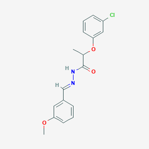 molecular formula C17H17ClN2O3 B5703542 2-(3-chlorophenoxy)-N'-(3-methoxybenzylidene)propanohydrazide 