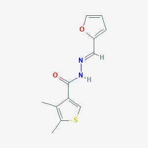molecular formula C12H12N2O2S B5703574 N'-(2-furylmethylene)-4,5-dimethyl-3-thiophenecarbohydrazide 