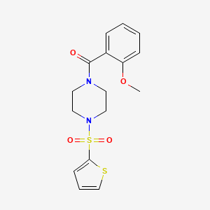 molecular formula C16H18N2O4S2 B5703609 1-(2-methoxybenzoyl)-4-(2-thienylsulfonyl)piperazine 