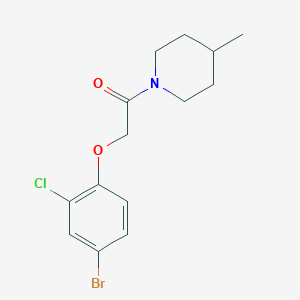 molecular formula C14H17BrClNO2 B5703623 1-[(4-bromo-2-chlorophenoxy)acetyl]-4-methylpiperidine 