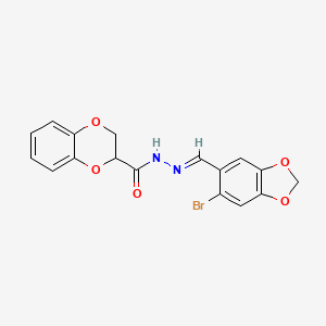 molecular formula C17H13BrN2O5 B5703630 N'-[(6-bromo-1,3-benzodioxol-5-yl)methylene]-2,3-dihydro-1,4-benzodioxine-2-carbohydrazide 