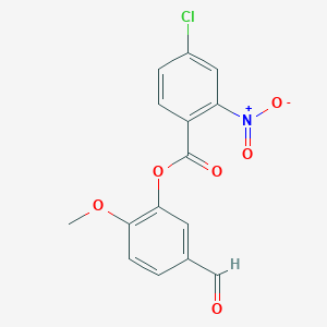 molecular formula C15H10ClNO6 B5703649 5-formyl-2-methoxyphenyl 4-chloro-2-nitrobenzoate 